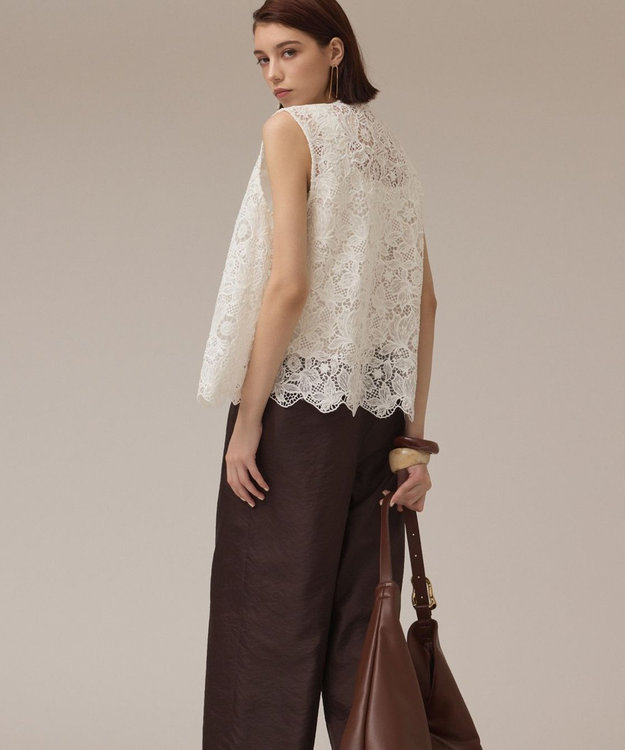 GRACE CONTINENTAL レース刺繍ベスト ホワイト