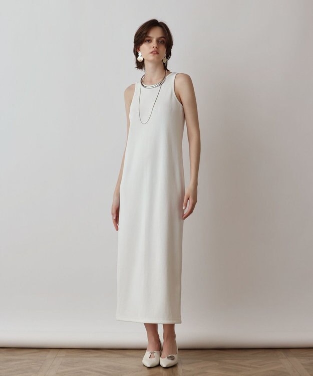 GRACE CONTINENTAL メッシュレイヤードワンピース ホワイト