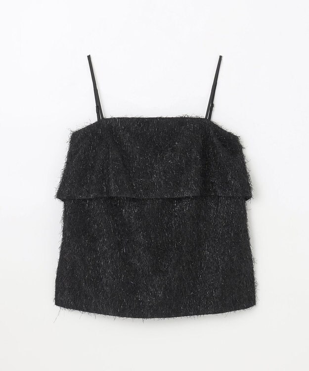 GRACE CONTINENTAL フリンジジャガードノースリーブ トップ ブラック