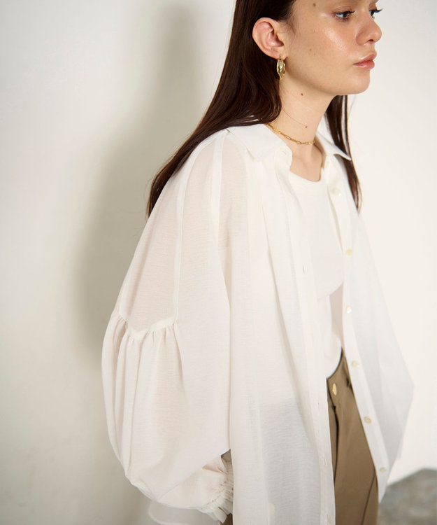 GRACE CONTINENTAL ドルマンボリュームシャツ ホワイト