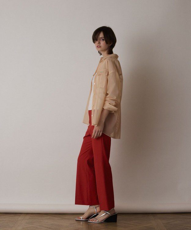 GRACE CONTINENTAL ストレッチフレアパンツ レッド