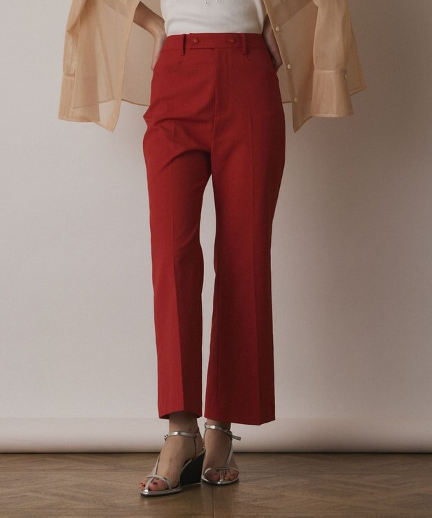 GRACE CONTINENTAL ストレッチフレアパンツ レッド
