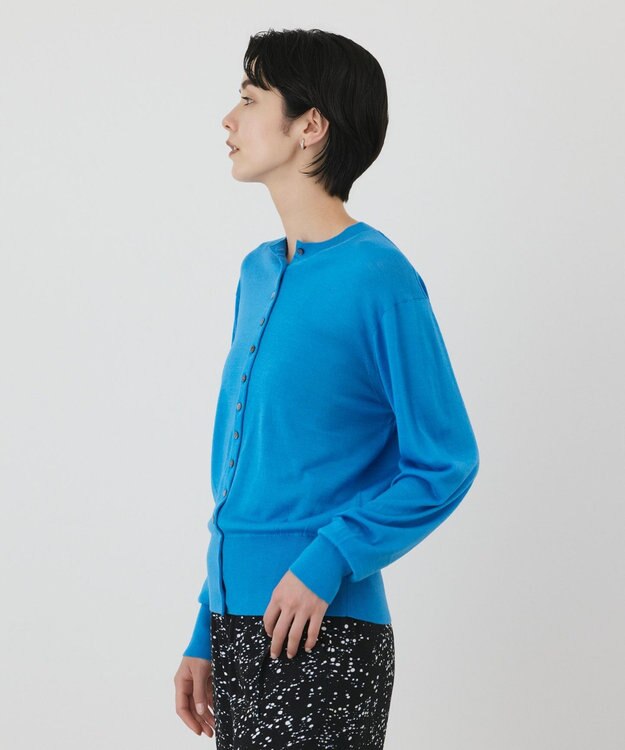 GRACE CONTINENTAL ウールシルクニットカーディガン ブルー