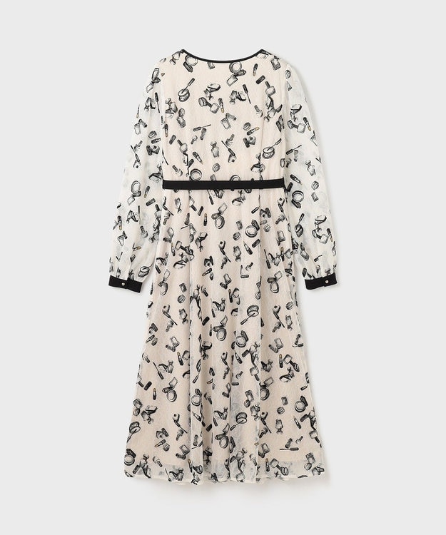 GRACE CONTINENTAL コスメフロッキープリントワンピース キナリ