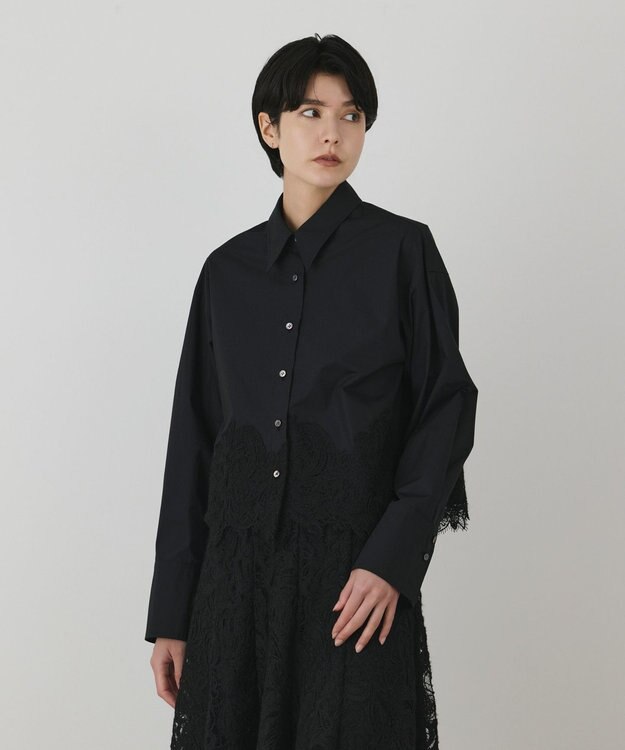 GRACE CONTINENTAL レースヘムシャツ ブラック
