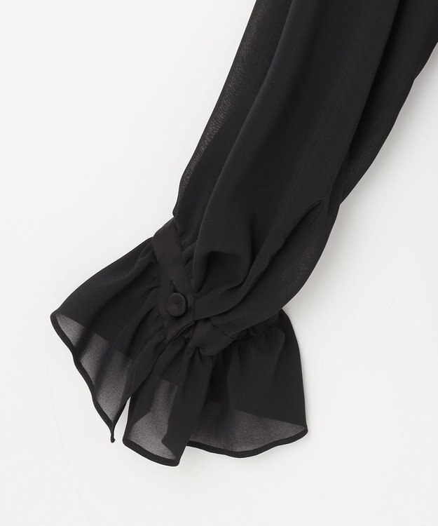 GRACE CONTINENTAL シアーラッフルカラーブラウス ブラック