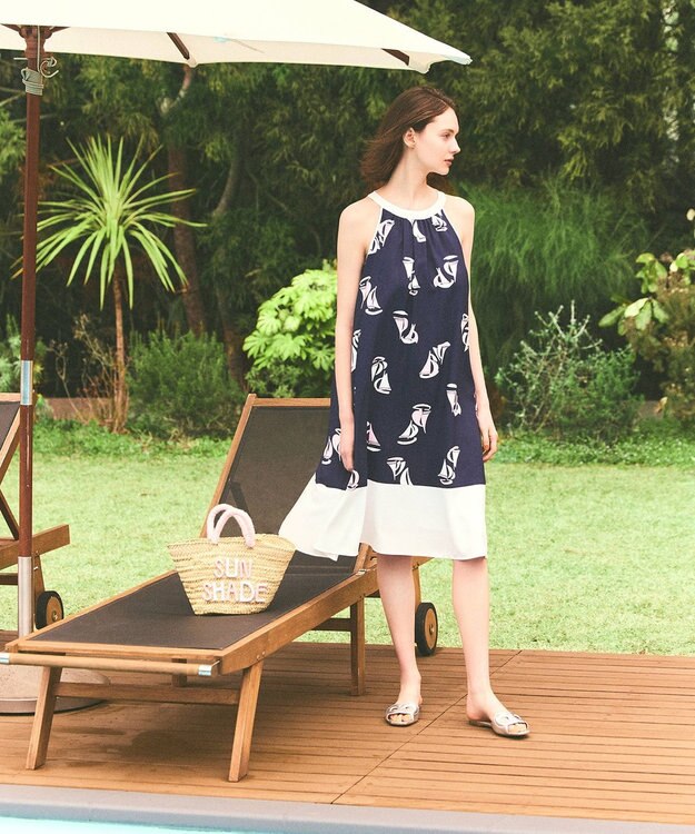 GRACE CONTINENTAL マリンホルタードレス ネイビー