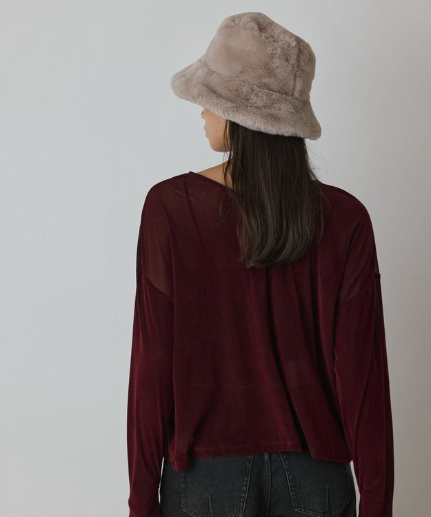 GRACE CONTINENTAL フロッキーオーバーカットトップ ボルドー