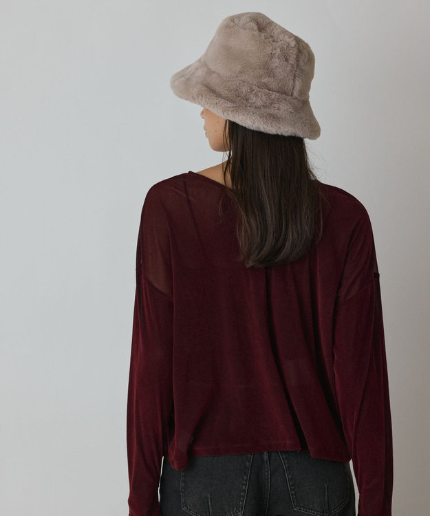 GRACE CONTINENTAL フロッキーオーバーカットトップ ボルドー