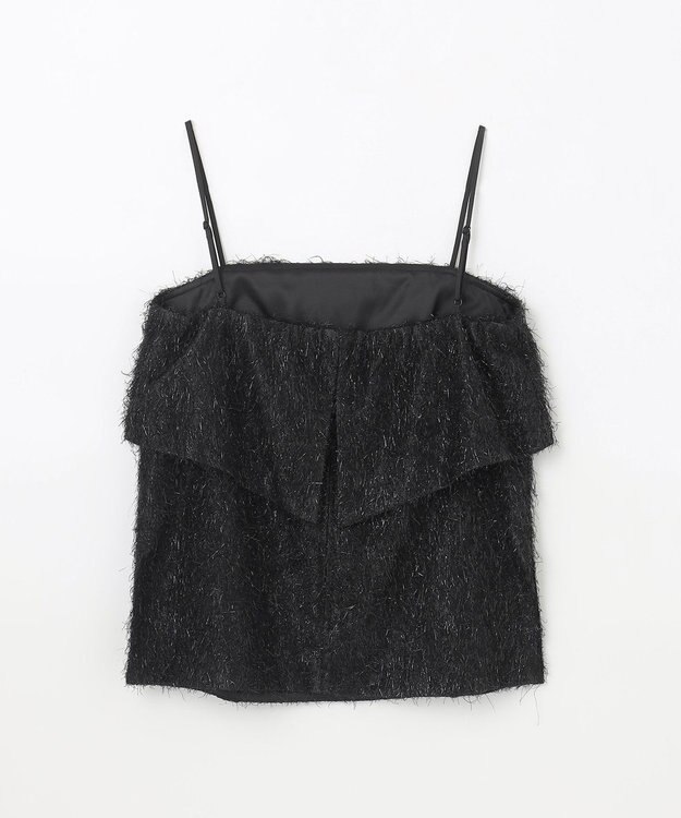 GRACE CONTINENTAL フリンジジャガードノースリーブ トップ ブラック