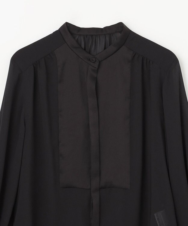 GRACE CONTINENTAL シアーラッフルカラーブラウス ブラック