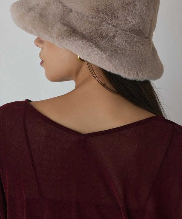 GRACE CONTINENTAL フロッキーオーバーカットトップ ボルドー