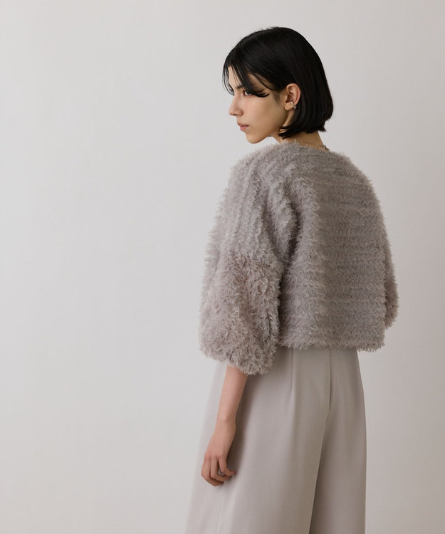 GRACE CONTINENTAL フラワーチュール刺繍ブルゾン グレー