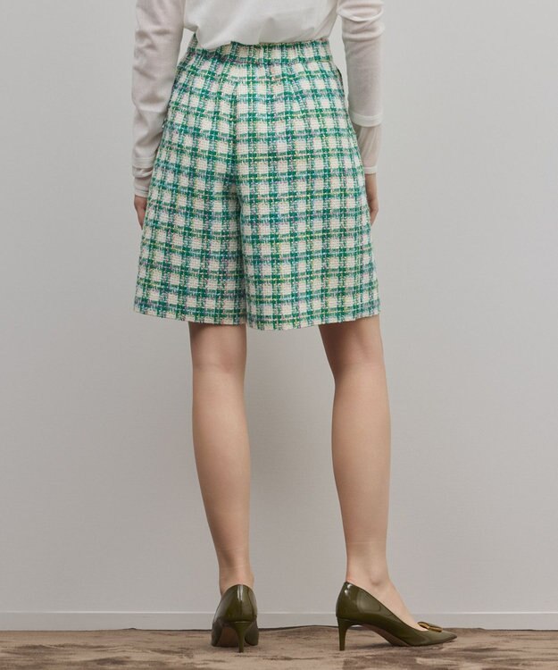 GRACE CONTINENTAL ツイードショートパンツ グリーン