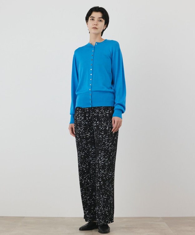 GRACE CONTINENTAL ウールシルクニットカーディガン ブルー