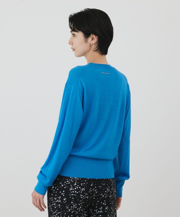 GRACE CONTINENTAL ウールシルクニットカーディガン ブルー