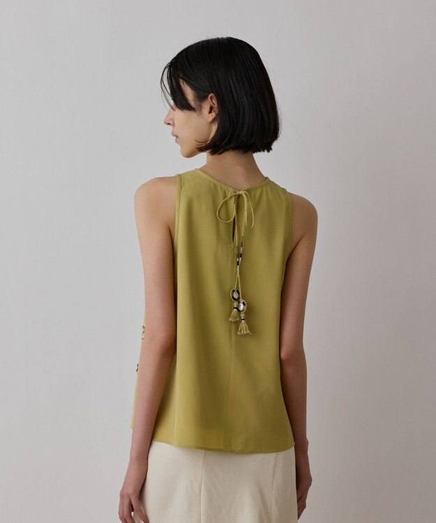 GRACE CONTINENTAL ビジューノースリーブトップ イエロー