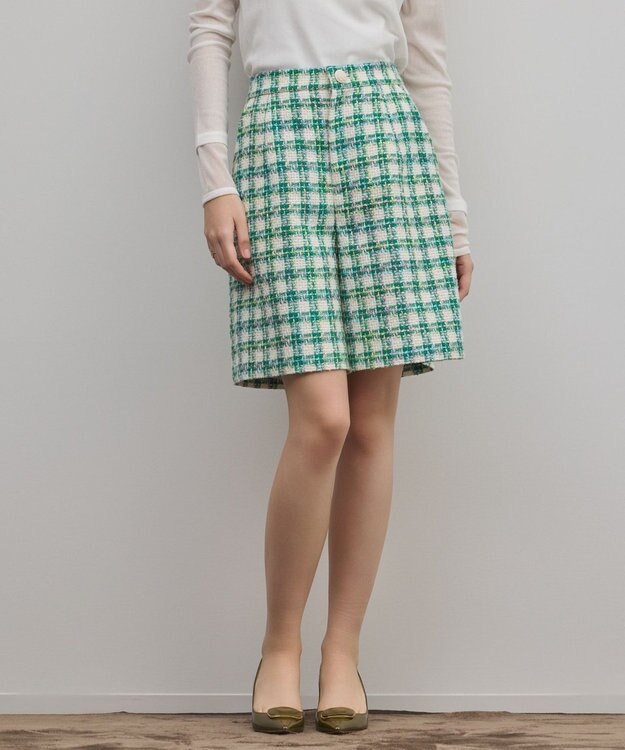 GRACE CONTINENTAL ツイードショートパンツ グリーン