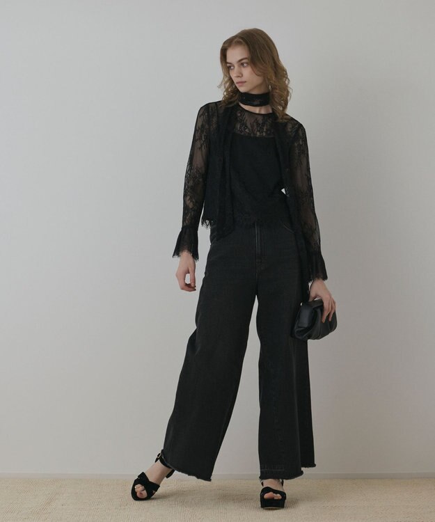 GRACE CONTINENTAL レースボウタイブラウス ブラック