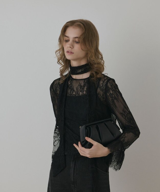 GRACE CONTINENTAL レースボウタイブラウス ブラック
