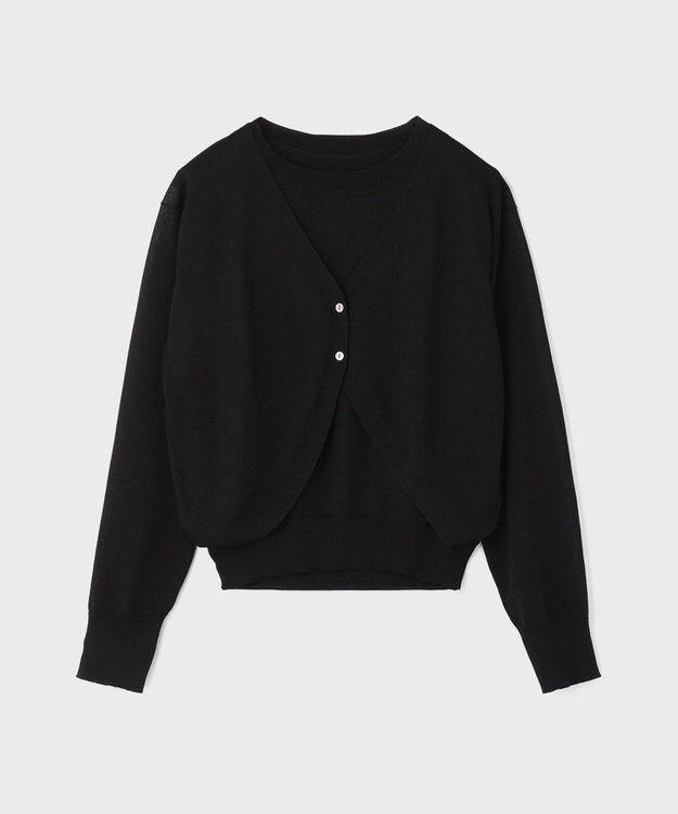 GRACE CONTINENTAL レイヤードニットトップ ブラック