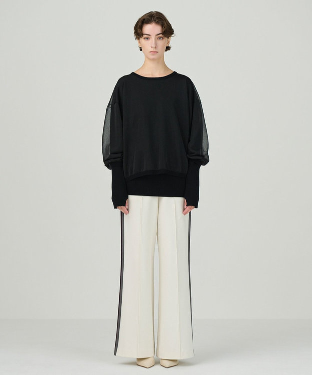 GRACE CONTINENTAL シアーニットトップ ブラック