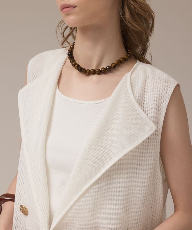 GRACE CONTINENTAL カラミロングジレ ホワイト