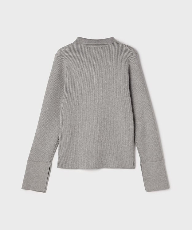 GRACE CONTINENTAL リブシャツニットトップ グレー