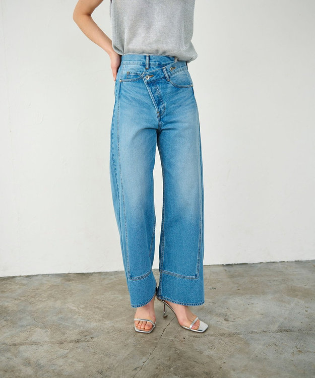 GRACE CONTINENTAL ラップデニムパンツ インディゴ