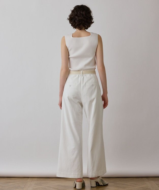 GRACE CONTINENTAL ストレッチワイドパンツ ホワイト
