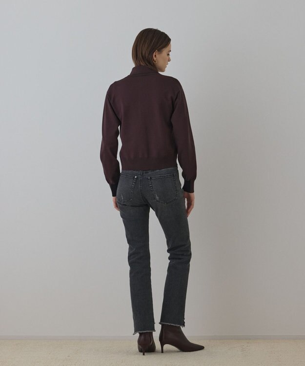 GRACE CONTINENTAL ラインスリムデニムパンツ ブラック