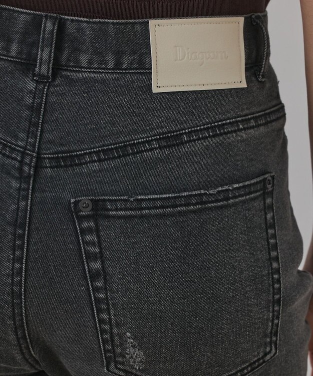 GRACE CONTINENTAL ラインスリムデニムパンツ ブラック