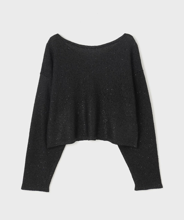 GRACE CONTINENTAL スパンコールヤーントップ ブラック