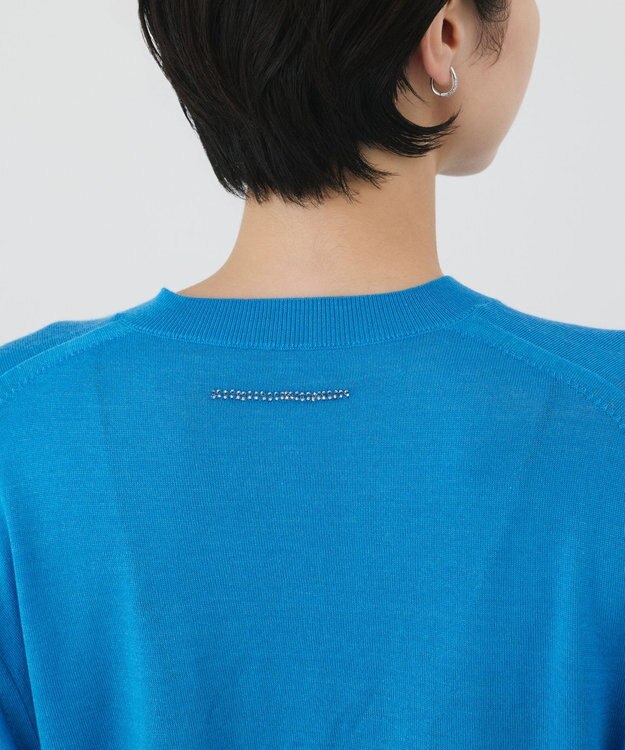 GRACE CONTINENTAL ウールシルクニットカーディガン ブルー