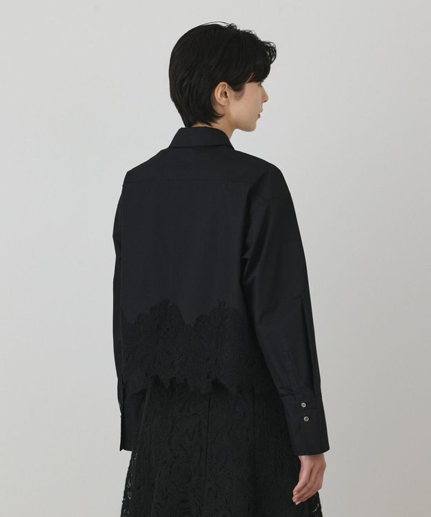 GRACE CONTINENTAL レースヘムシャツ ブラック