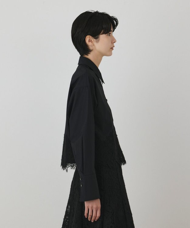 GRACE CONTINENTAL レースヘムシャツ ブラック