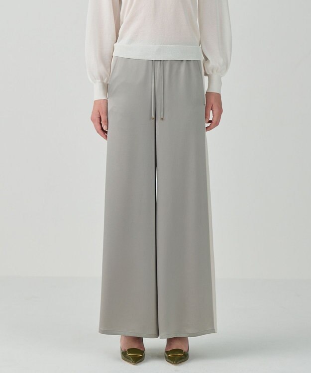 GRACE CONTINENTAL サテンラインイージーパンツ グレー