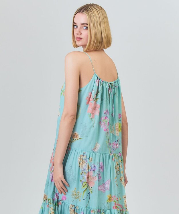 GRACE CONTINENTAL ボタニカルティアードドレス ミント