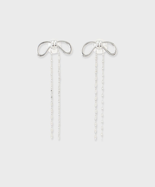 GRACE CONTINENTAL リボンチェーンピアス シルバー