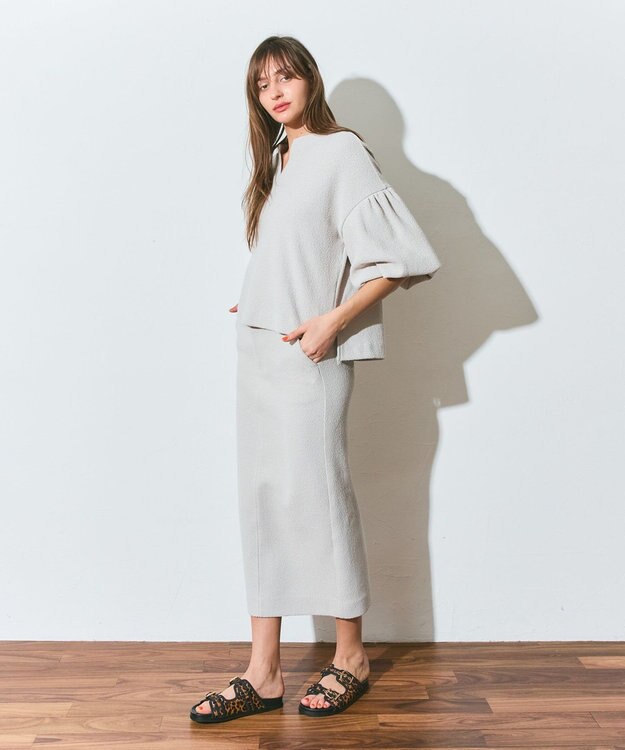 GRACE CONTINENTAL バルーンスリーブカットトップ ベージュ