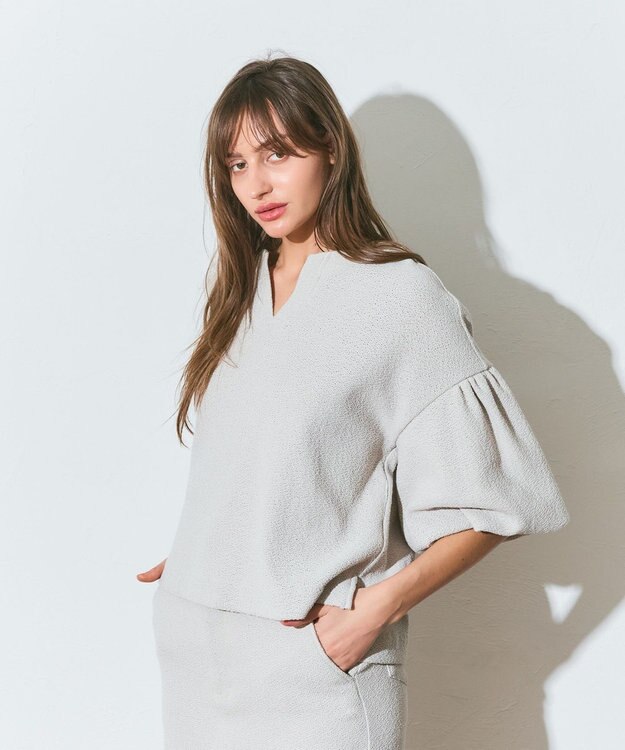 GRACE CONTINENTAL バルーンスリーブカットトップ ベージュ