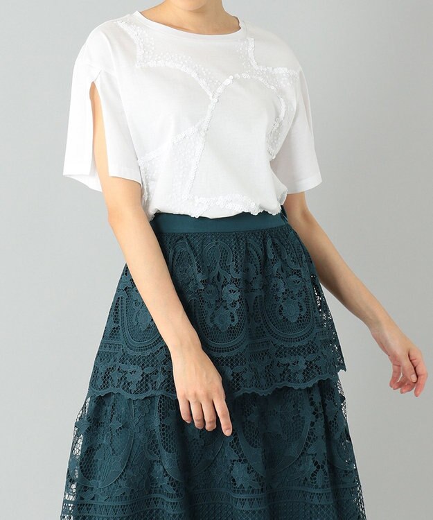 GRACE CONTINENTAL ランダムハートTシャツ ホワイト