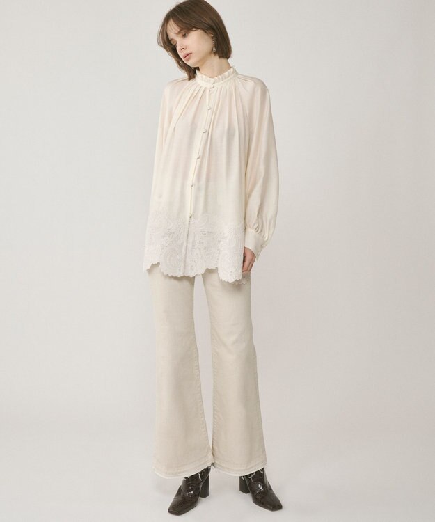 GRACE CONTINENTAL ヘムレースギャザートップ キナリ