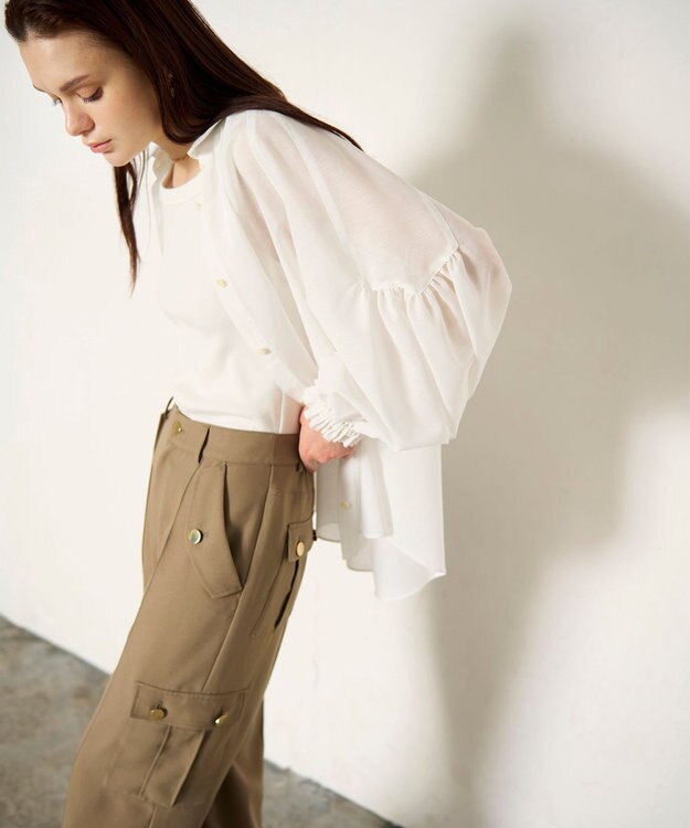 GRACE CONTINENTAL ドルマンボリュームシャツ ホワイト