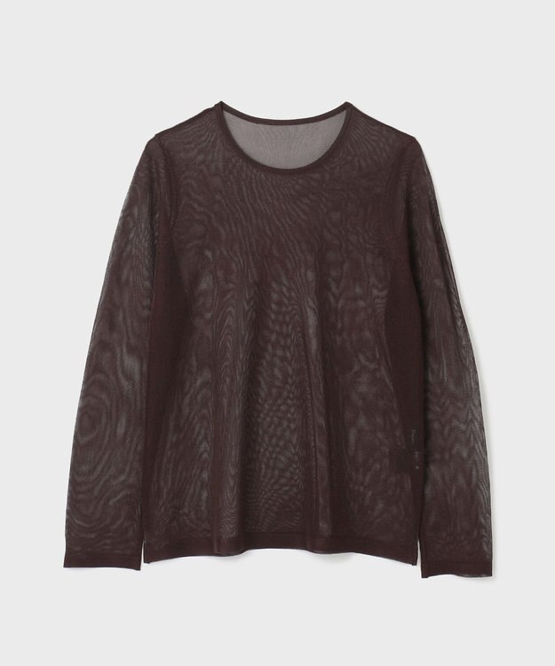 GRACE CONTINENTAL シアークルーニットトップ ブラウン