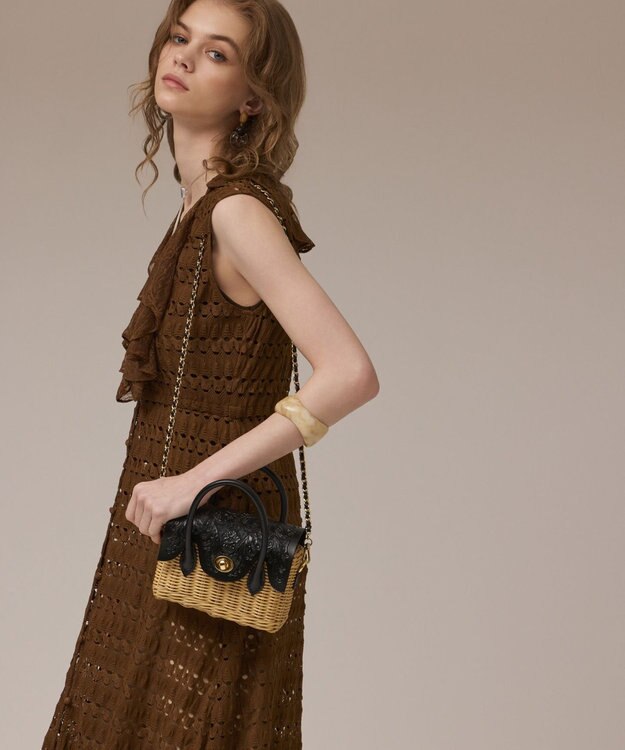 GRACE CONTINENTAL Micro RattanBag ブラック