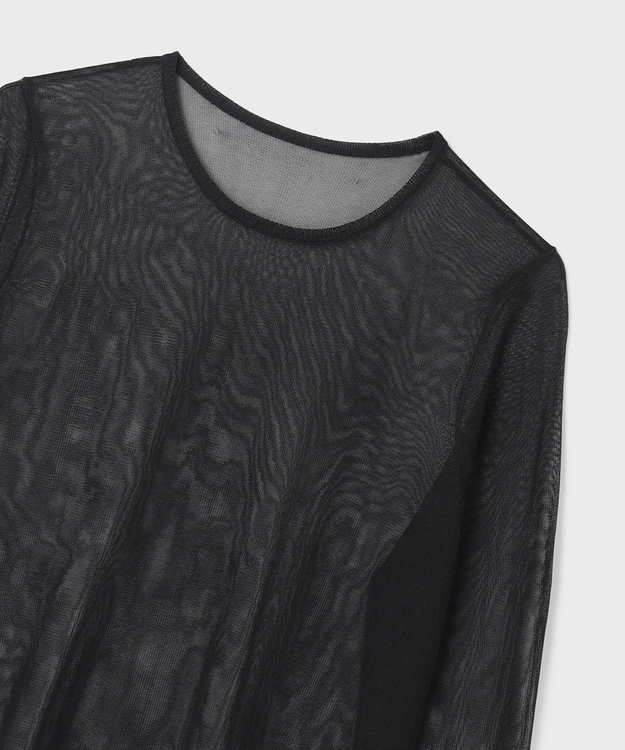 GRACE CONTINENTAL シアークルーニットトップ ブラック