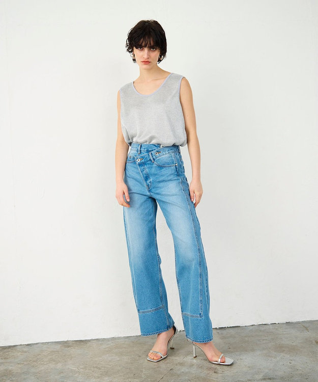 GRACE CONTINENTAL スタッズワイドデニムパンツ　ベルト ラップデニムパンツ / GRACE CONTINENTAL | GRACE CONTINENTAL