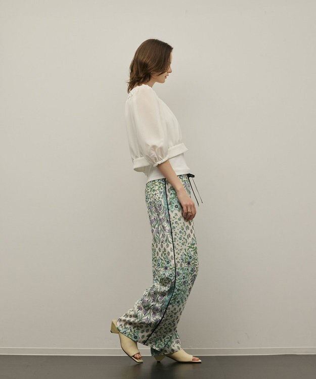 GRACE CONTINENTAL プリントイージーパンツ グリーン