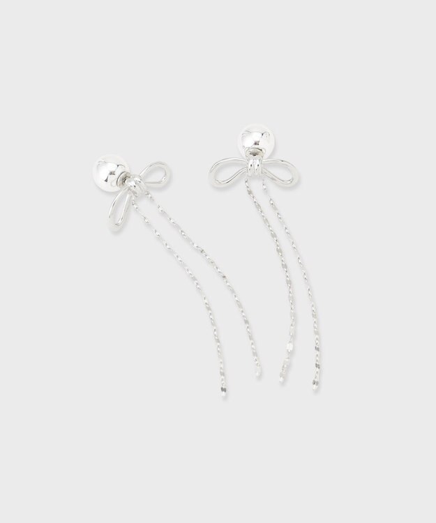 GRACE CONTINENTAL リボンチェーンピアス シルバー